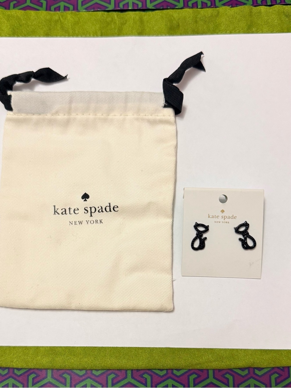 kate spade Black Cat Silhouette Kids Earrings